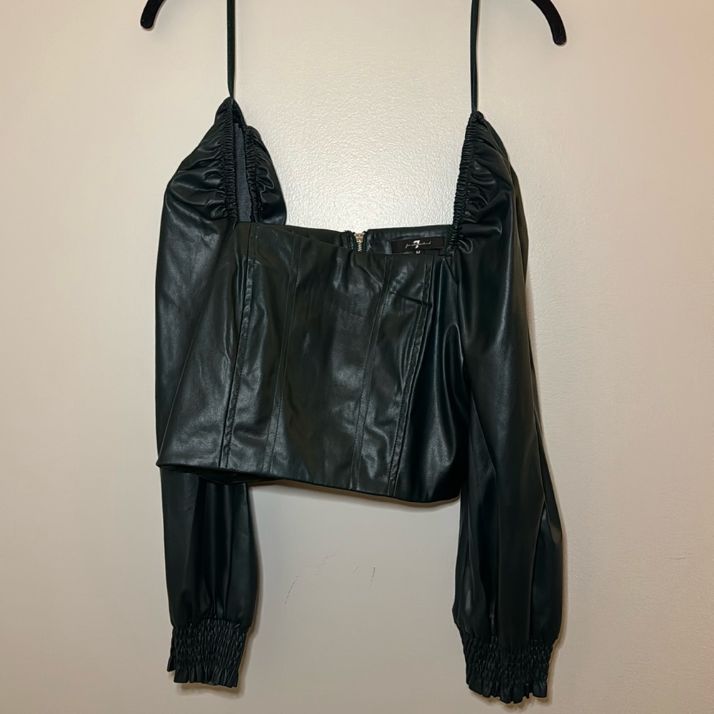 7 For All Mankind Faux Leather Corset Top - Size M